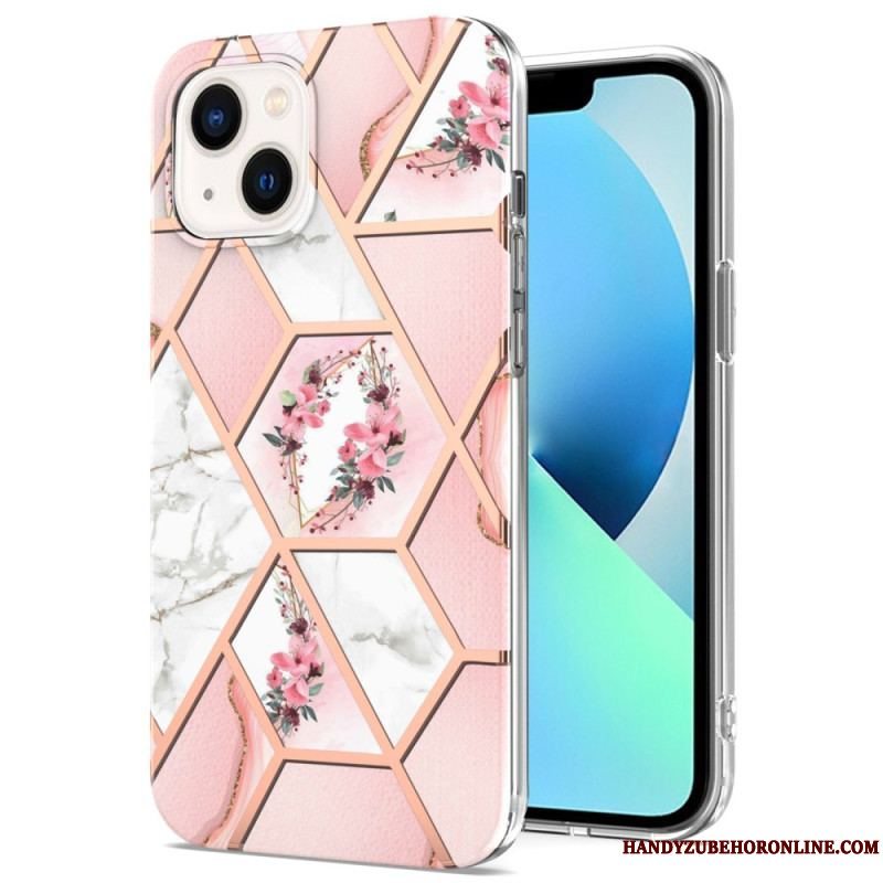 Cover iPhone 15 Blomstermarmor