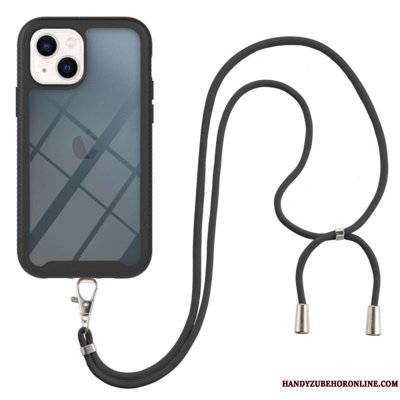 Cover iPhone 15 Med Snor Gennemsigtig Ledning