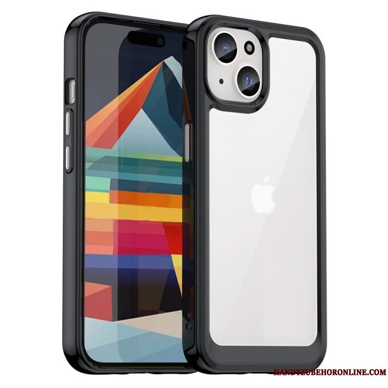 Cover iPhone 15 Plus Akrylbagside Og Silikonekanter