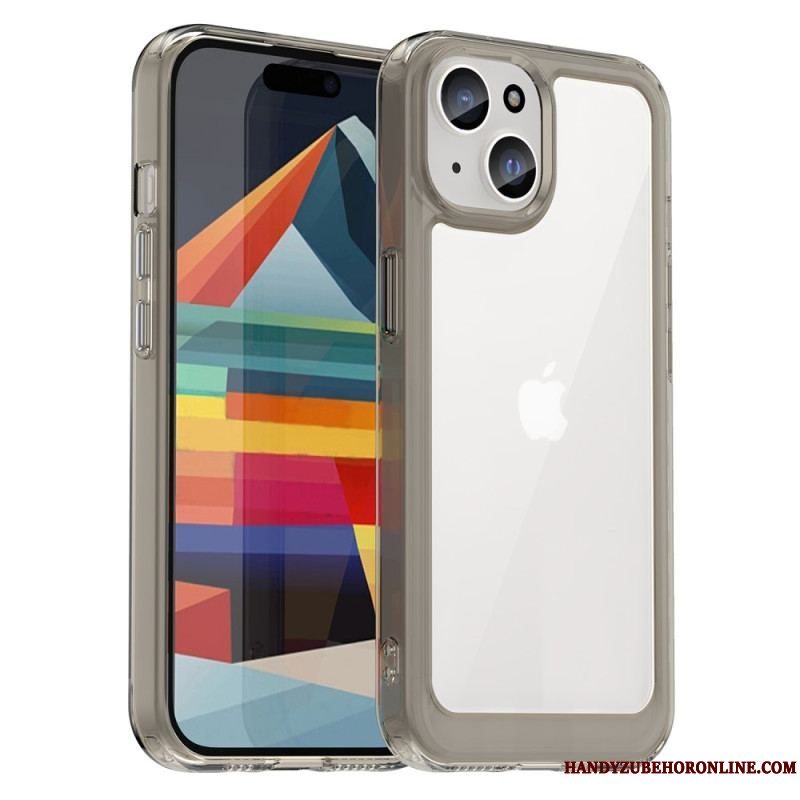 Cover iPhone 15 Plus Akrylbagside Og Silikonekanter