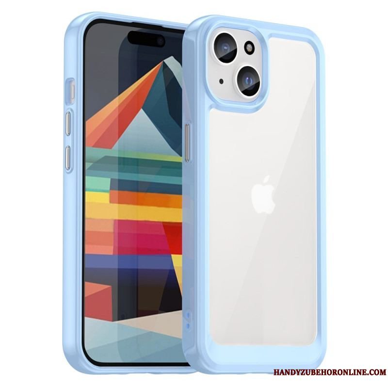 Cover iPhone 15 Plus Akrylbagside Og Silikonekanter