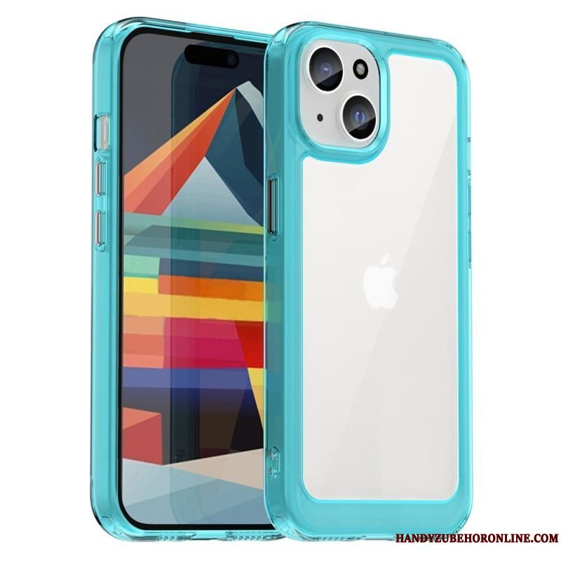 Cover iPhone 15 Plus Akrylbagside Og Silikonekanter