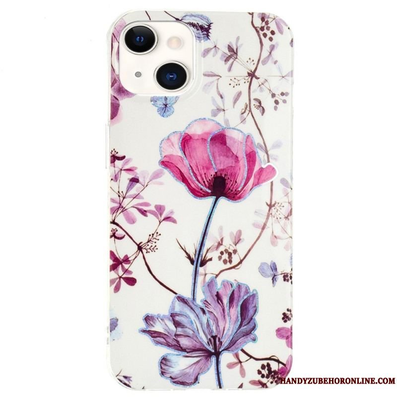 Cover iPhone 15 Plus Blomstermarmor