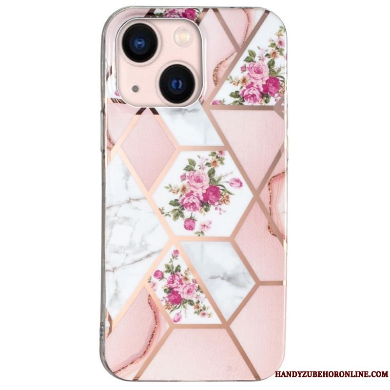 Cover iPhone 15 Plus Blomstermarmor