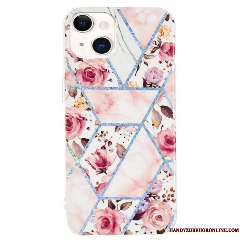 Cover iPhone 15 Plus Blomstermarmor