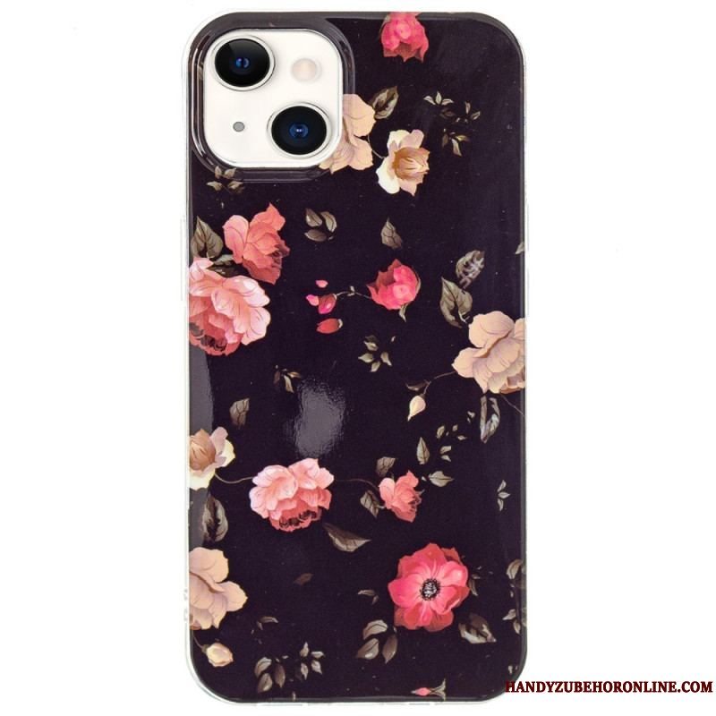 Cover iPhone 15 Plus Fluorescerende Blomster