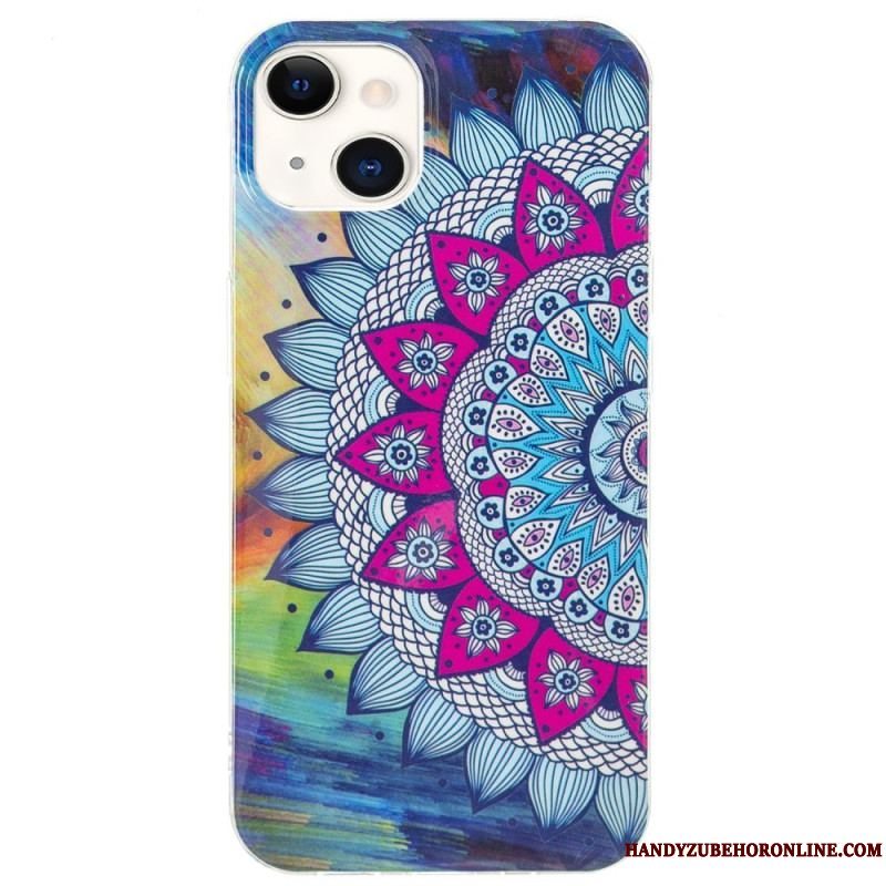 Cover iPhone 15 Plus Fluorescerende Mandala