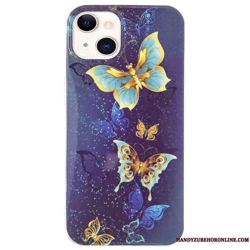 Cover iPhone 15 Plus Fluorescerende Sommerfugle