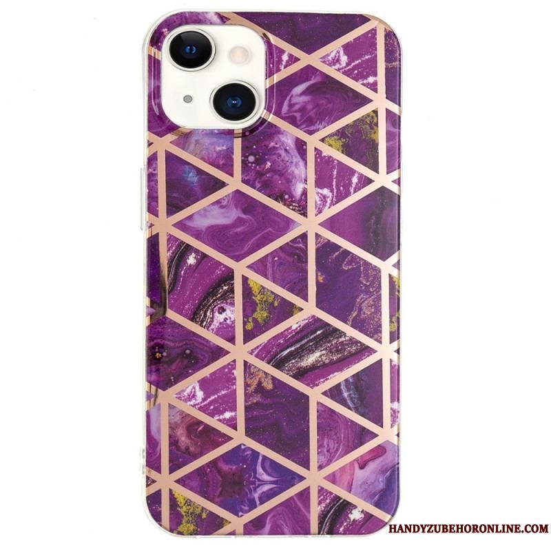 Cover iPhone 15 Plus Prangende Geometrisk Marmor