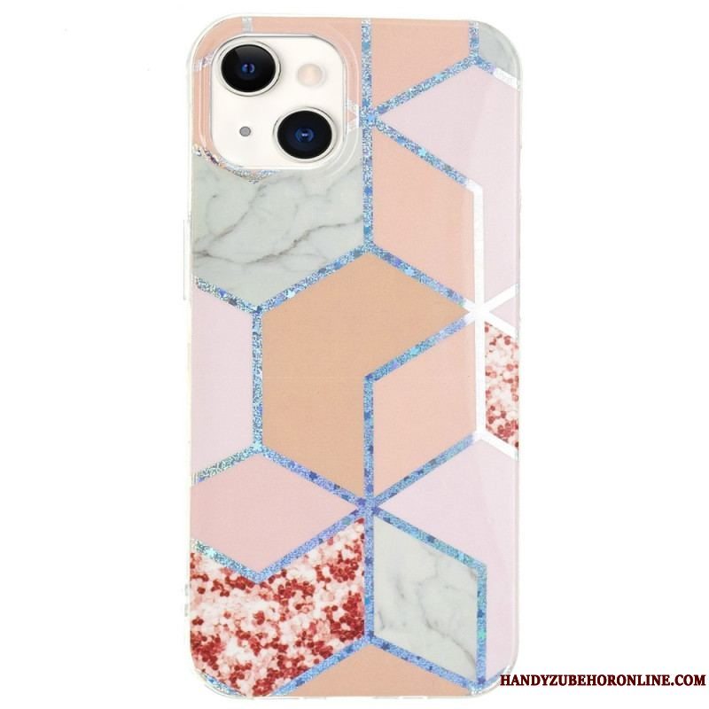 Cover iPhone 15 Plus Prangende Geometrisk Marmor