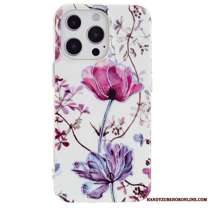 Cover iPhone 15 Pro Blomstermarmor