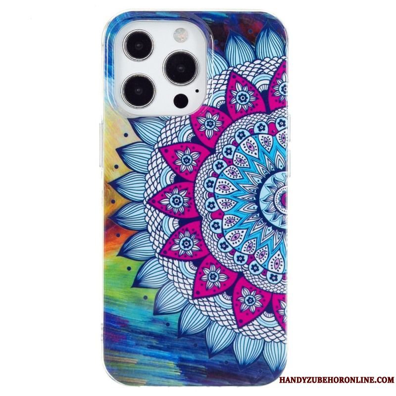 Cover iPhone 15 Pro Fluorescerende Mandala