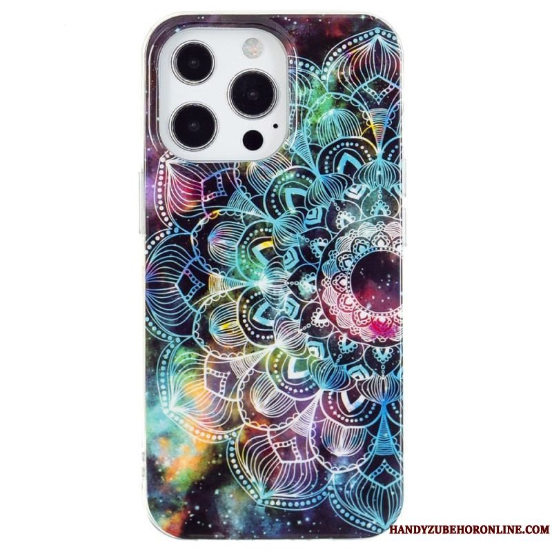 Cover iPhone 15 Pro Fluorescerende Mandala