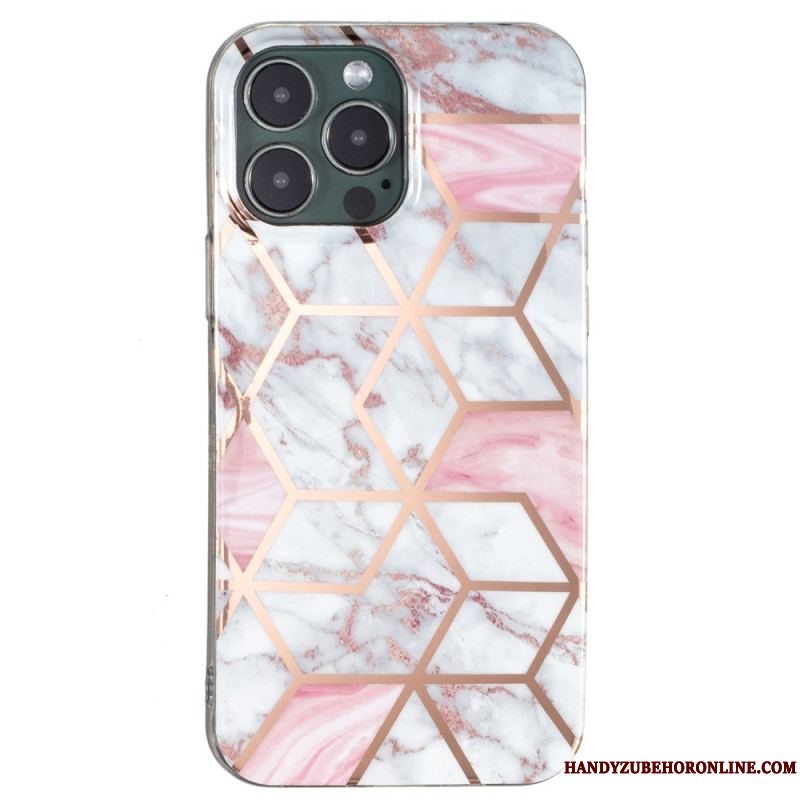 Cover iPhone 15 Pro Geometrisk Marmor