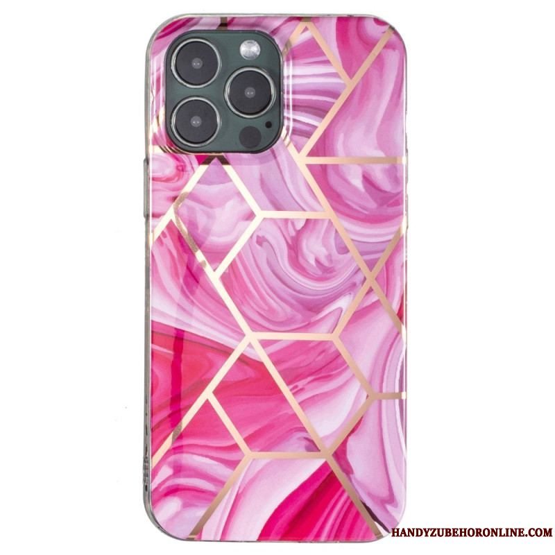 Cover iPhone 15 Pro Geometrisk Marmor