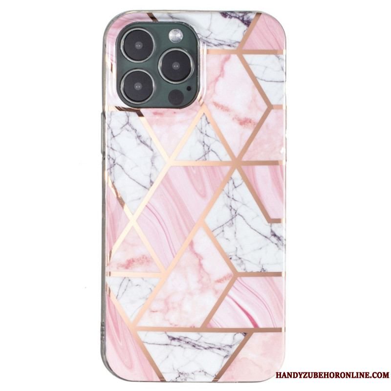 Cover iPhone 15 Pro Geometrisk Marmor