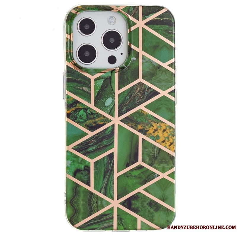 Cover iPhone 15 Pro Geometrisk Marmor