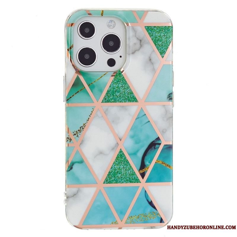 Cover iPhone 15 Pro Geometrisk Marmor