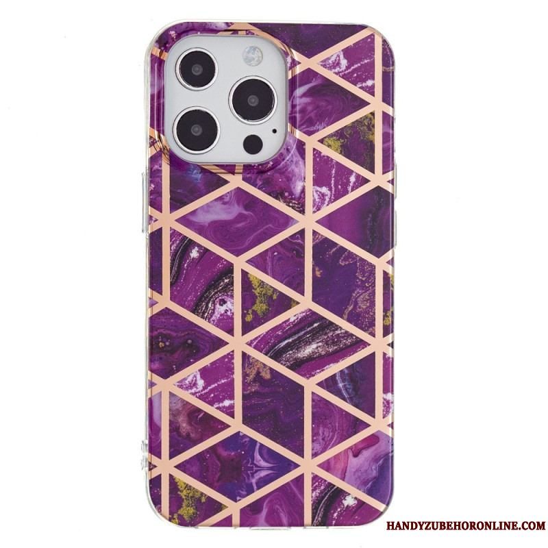 Cover iPhone 15 Pro Geometrisk Marmor