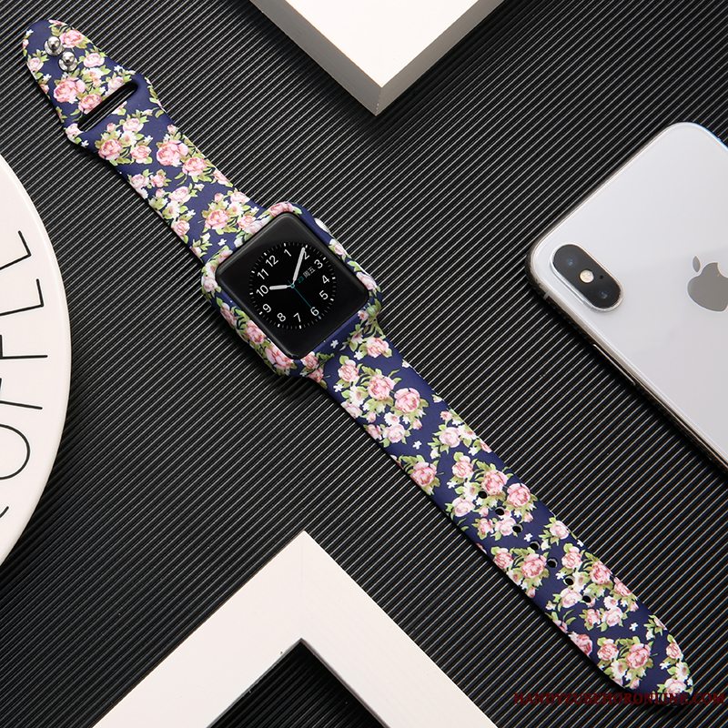 Etui Apple Watch Series 1 Silikone Trend Tryk, Cover Apple Watch Series 1 Kreativ Lyserød