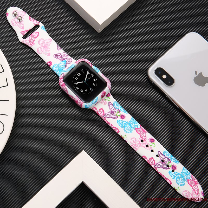 Etui Apple Watch Series 1 Silikone Tryk Trendy, Cover Apple Watch Series 1 Beskyttelse Sort