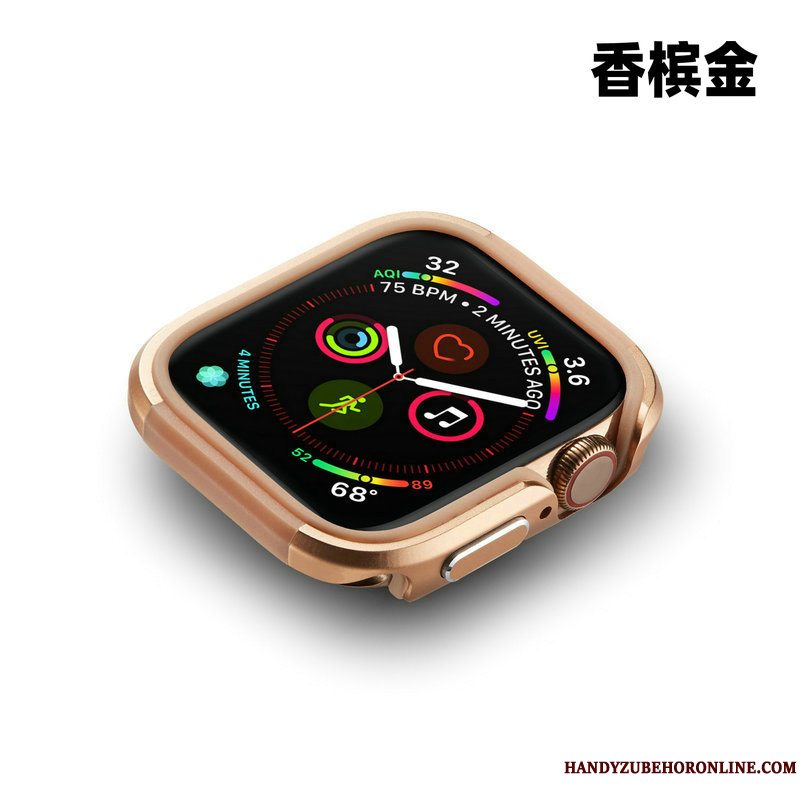 Etui Apple Watch Series 4 Metal Anti-fald Guld, Cover Apple Watch Series 4 Beskyttelse Ramme