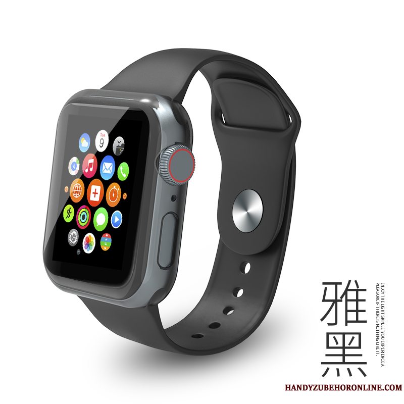 Etui Apple Watch Series 4 Mode Sport Sort, Cover Apple Watch Series 4 Silikone Af Personlighed Trend