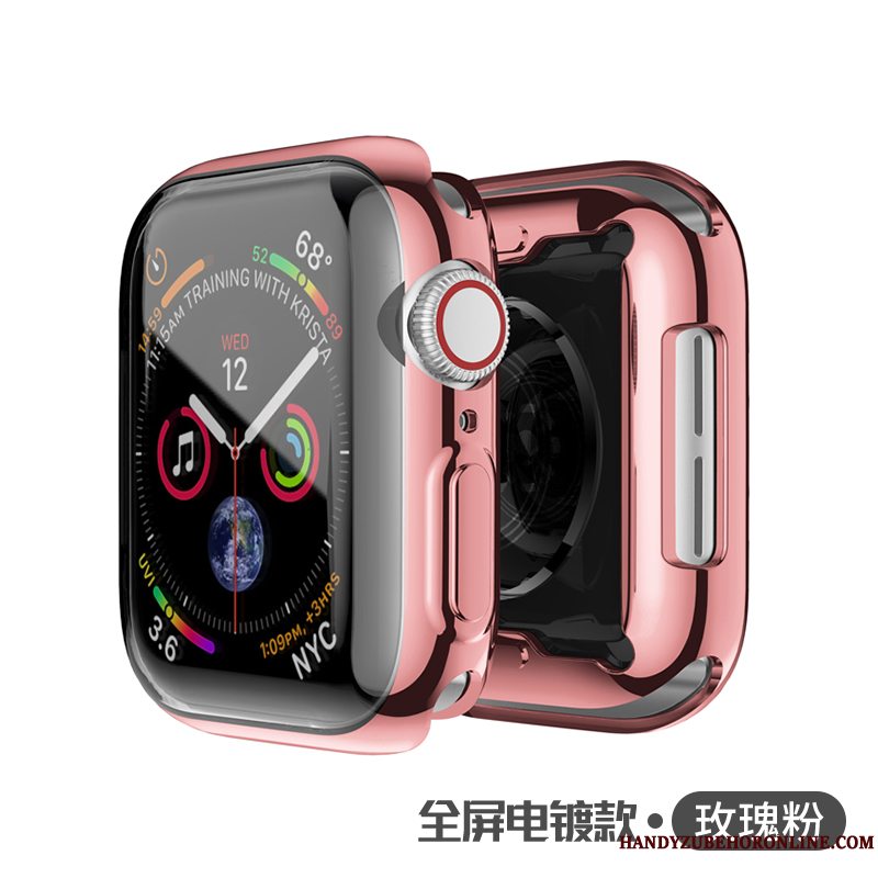 Etui Apple Watch Series 5 Blød Belægning Tynd, Cover Apple Watch Series 5 Silikone Lyserød