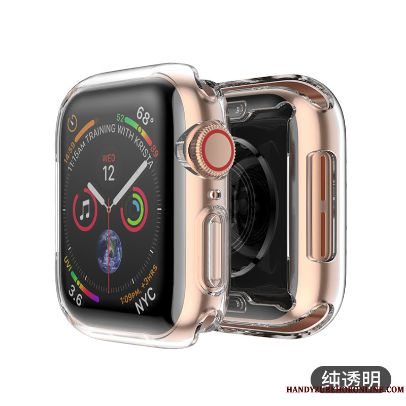 Etui Apple Watch Series 5 Blød Belægning Tynd, Cover Apple Watch Series 5 Silikone Lyserød