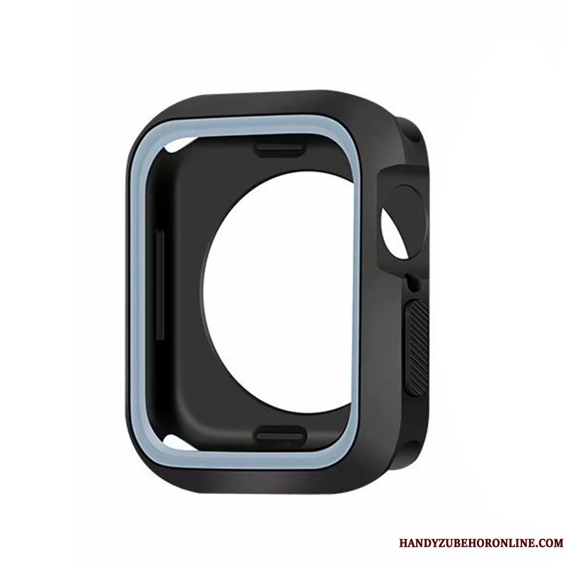 Etui Apple Watch Series 5 Silikone Blå Ramme, Cover Apple Watch Series 5 Tasker