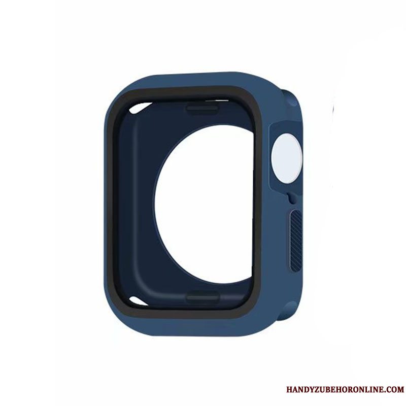 Etui Apple Watch Series 5 Silikone Blå Ramme, Cover Apple Watch Series 5 Tasker