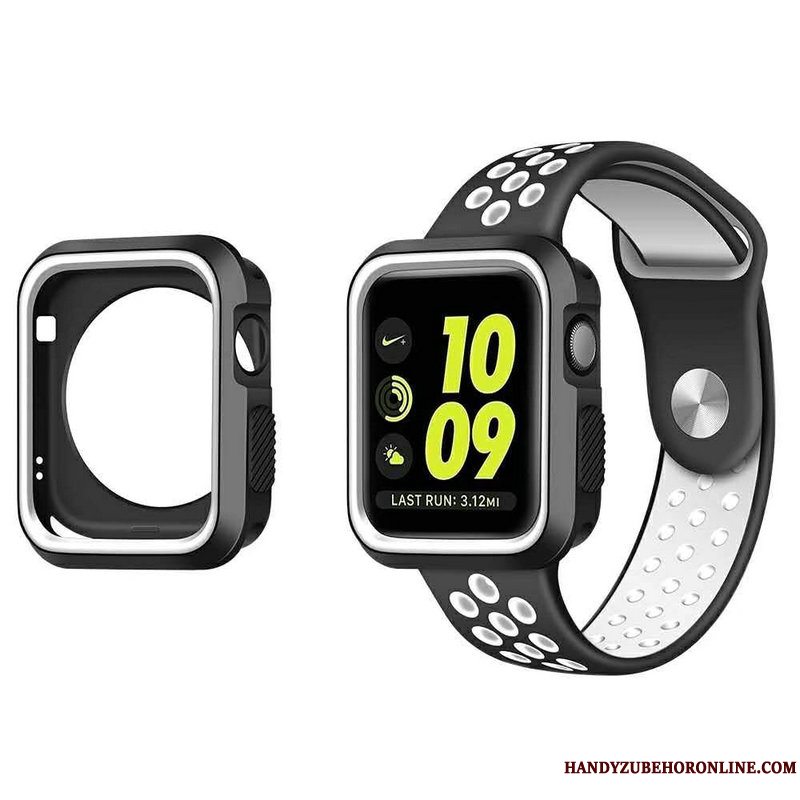 Etui Apple Watch Series 5 Silikone Sport Udstrålende, Cover Apple Watch Series 5 Beskyttelse Hvid