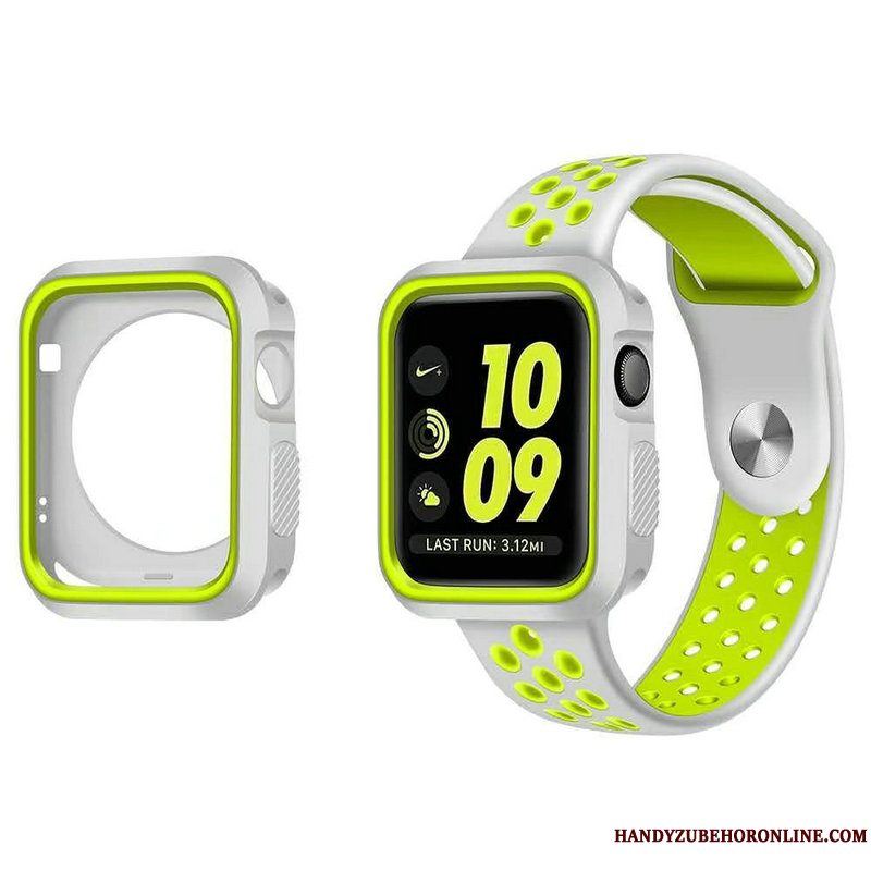 Etui Apple Watch Series 5 Silikone Sport Udstrålende, Cover Apple Watch Series 5 Beskyttelse Hvid