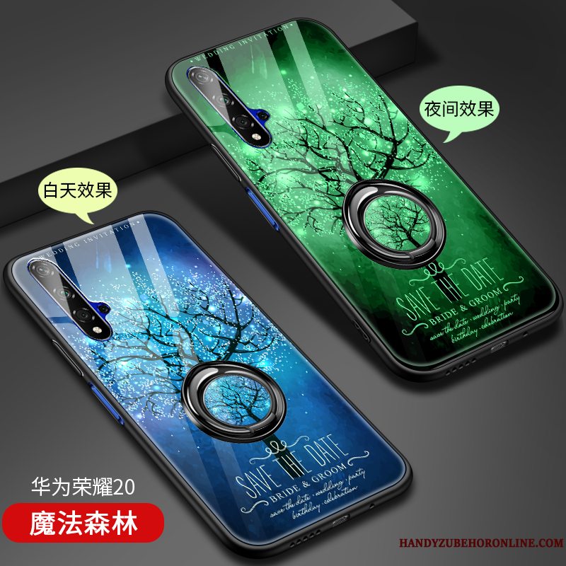 Etui Honor 20 Beskyttelse Af Personlighed Glas, Cover Honor 20 Kreativ Nubuck Rød