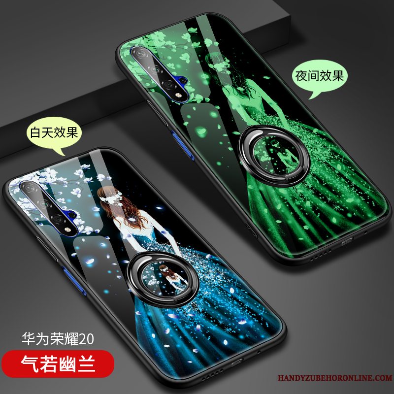 Etui Honor 20 Beskyttelse Af Personlighed Glas, Cover Honor 20 Kreativ Nubuck Rød