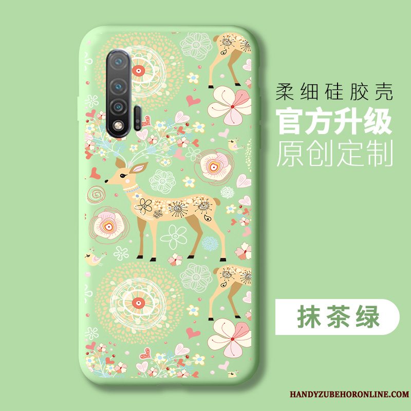 Etui Honor 20 Pro Cartoon Tynd Telefon, Cover Honor 20 Pro Tasker Simple Grøn