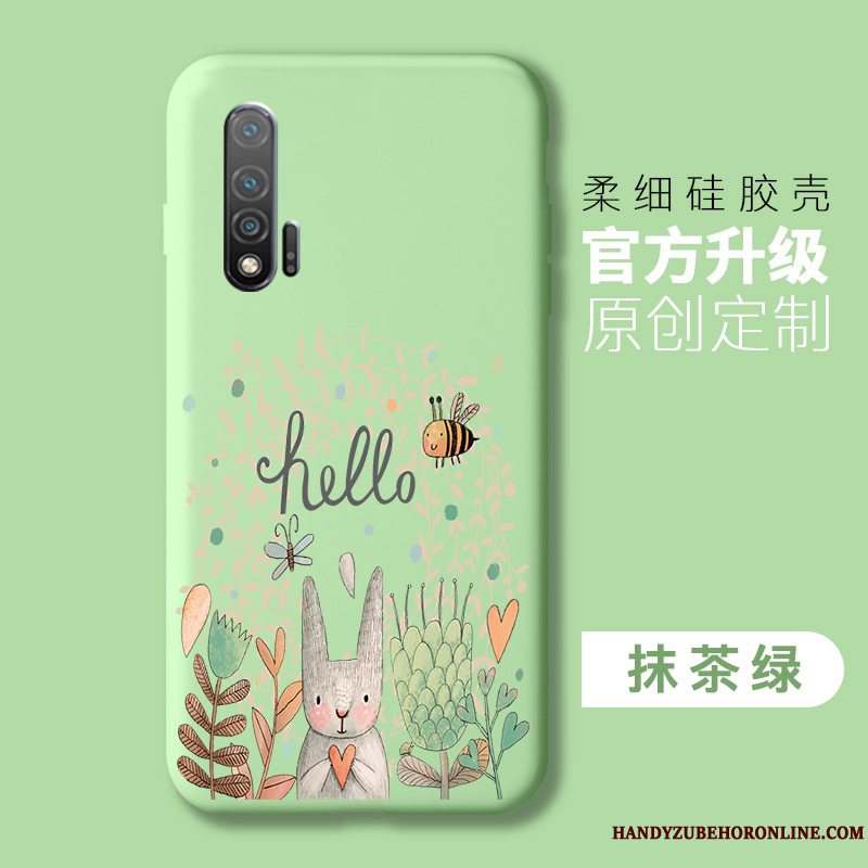 Etui Honor 20 Pro Cartoon Tynd Telefon, Cover Honor 20 Pro Tasker Simple Grøn