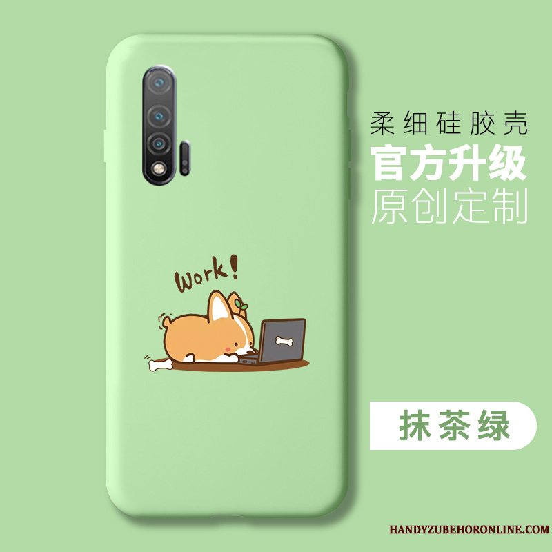 Etui Honor 20 Pro Cartoon Tynd Telefon, Cover Honor 20 Pro Tasker Simple Grøn