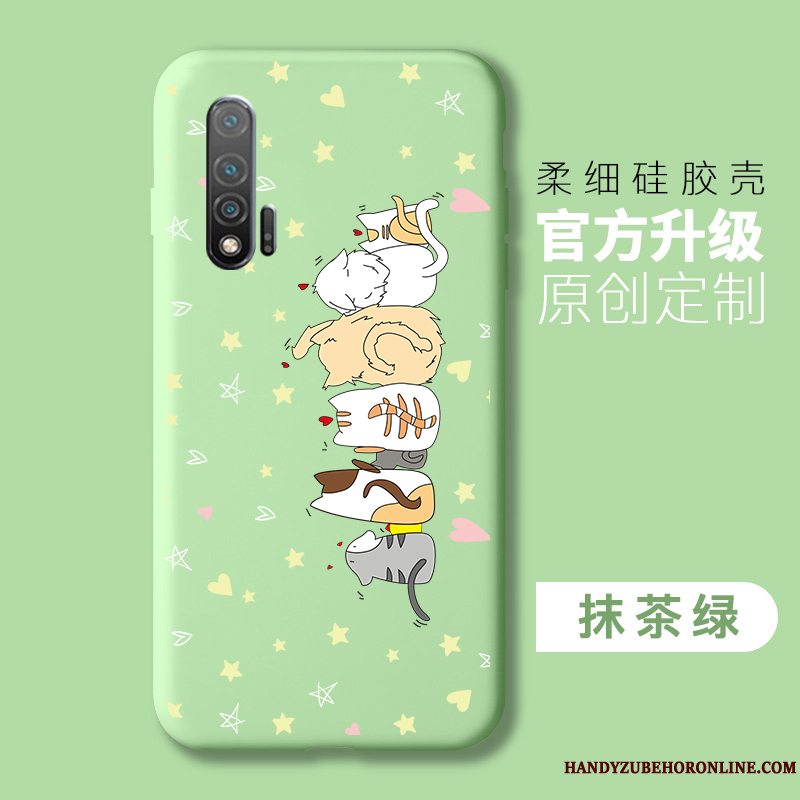 Etui Honor 20 Pro Cartoon Tynd Telefon, Cover Honor 20 Pro Tasker Simple Grøn