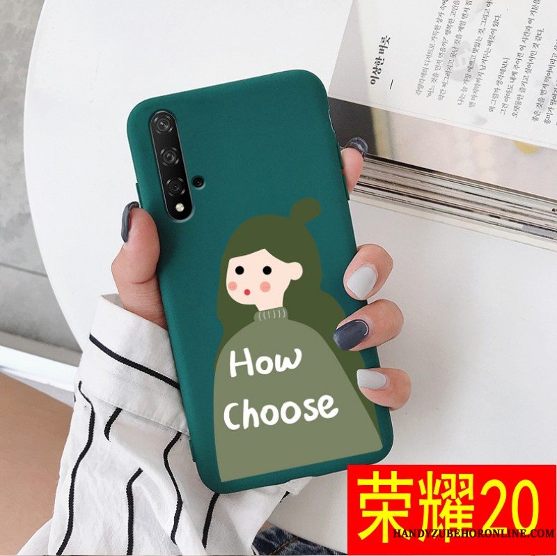 Etui Honor 20 Silikone Telefonmørkegrøn, Cover Honor 20 Beskyttelse Net Red Trend