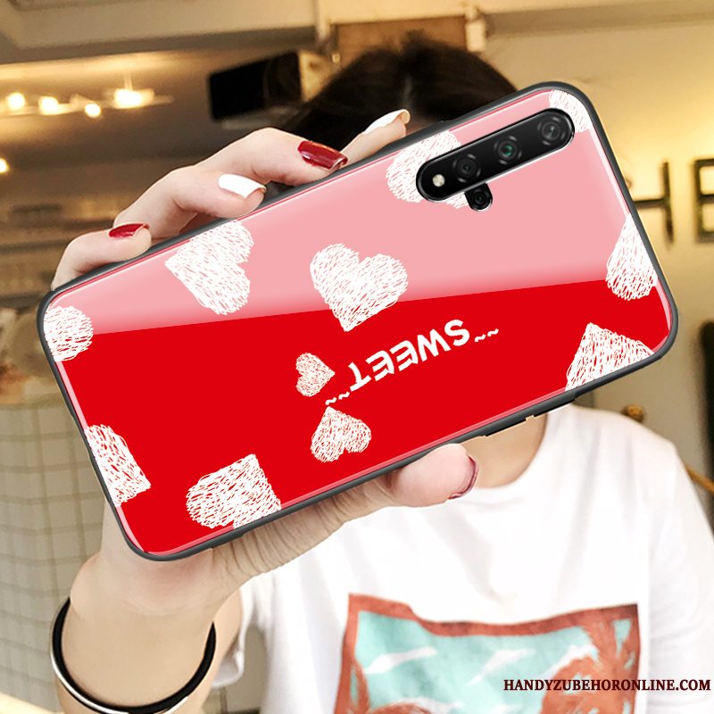 Etui Honor 20 Tasker Elskeren Hvid, Cover Honor 20 Cartoon Tynd Net Red