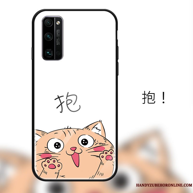 Etui Honor 30 Pro Cartoon Smuk Kat, Cover Honor 30 Pro Beskyttelse Hvid Spejl