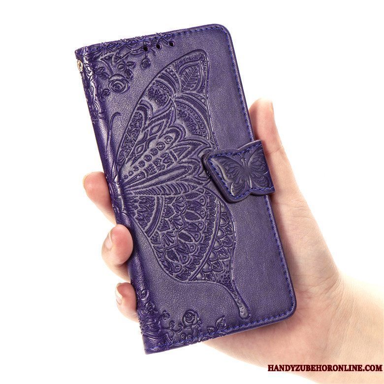 Etui Honor 9x Læder Lilla Telefon, Cover Honor 9x Folio