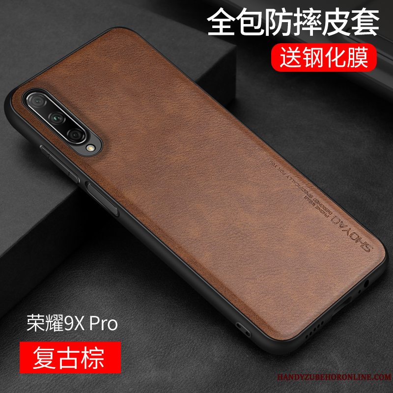 Etui Honor 9x Pro Kreativ Bagdæksel Telefon, Cover Honor 9x Pro Læder Business Tynd