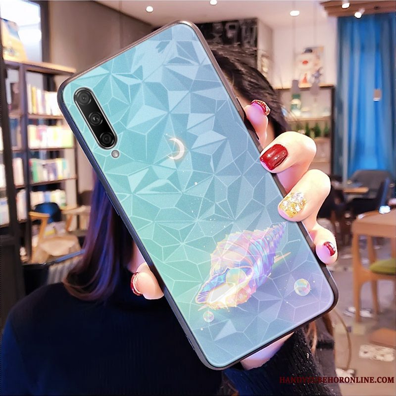 Etui Honor 9x Pro Tasker Mønster Lilla, Cover Honor 9x Pro Beskyttelse Hjerte Rombe