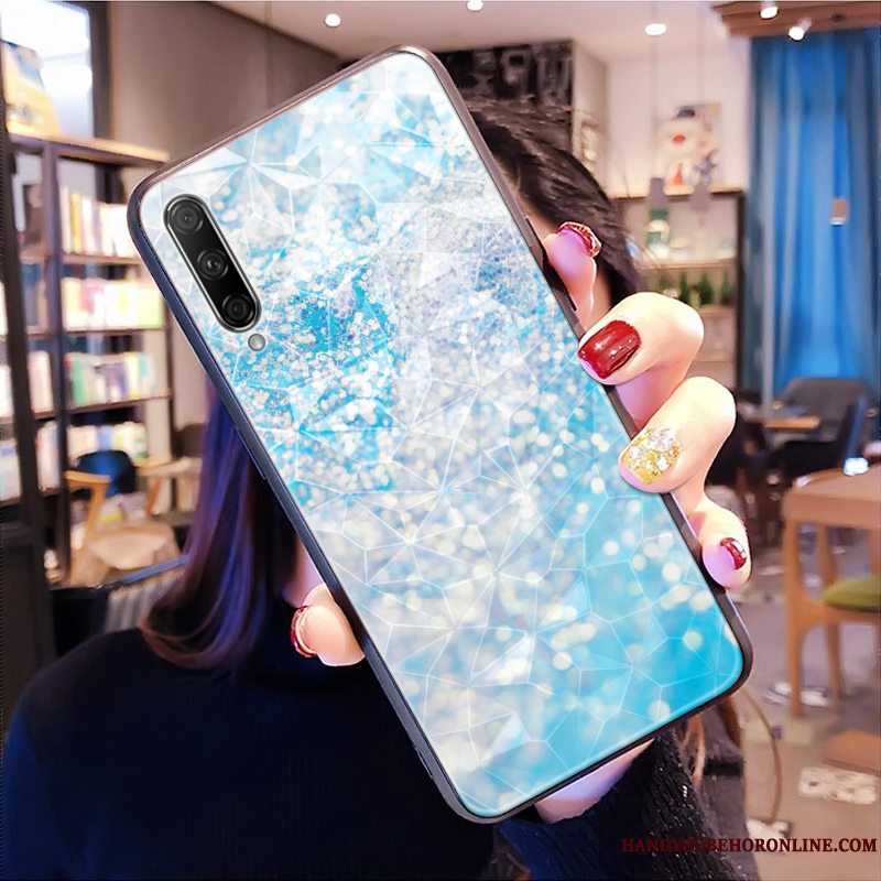 Etui Honor 9x Pro Tasker Mønster Lilla, Cover Honor 9x Pro Beskyttelse Hjerte Rombe