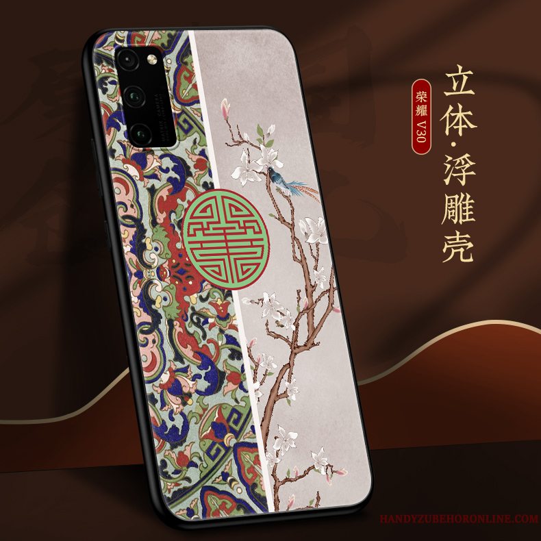 Etui Honor View30 Blød Af Personlighed Kinesisk Stil, Cover Honor View30 Silikone Nubuck Hængende Ornamenter