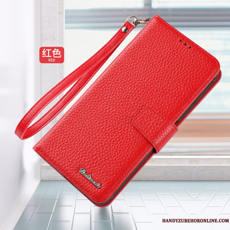 Etui Honor View30 Pro Læder Telefonsort, Cover Honor View30 Pro Folio Net Red