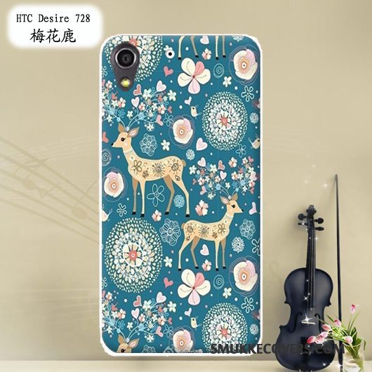 Etui Htc Desire 728 Blød Telefonrød, Cover Htc Desire 728 Malet Tilpas