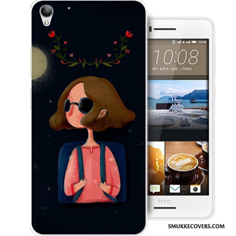 Etui Htc Desire 728 Cartoon Sort Anti-fald, Cover Htc Desire 728 Silikone Telefon